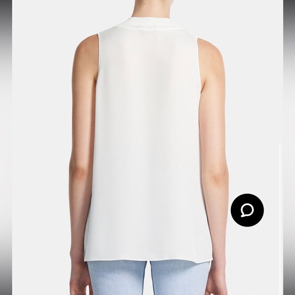 Theory | 100% Silk Ribbed Neck Shell Top - Picture 5 of 10